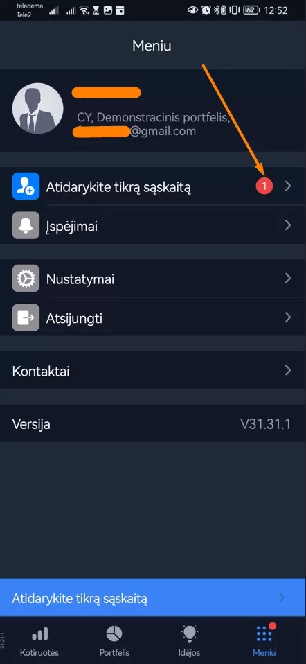 Freedom24 investicine saskaita